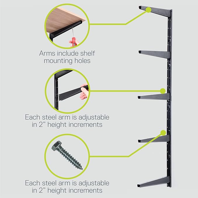 Minimalistic Black Shelf Brackets by Delta Cycle, Holds Up to 480 lbs, Modern - Image 4
