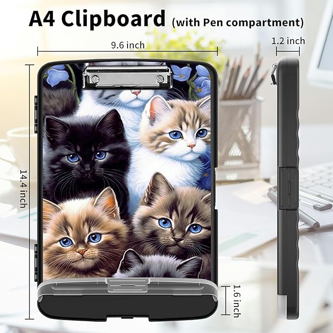Clipboard with Storage High Capacity Plastic Nursing Clipboards with Pen Holder - Image 2
