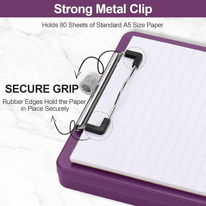 Small Clipboard with Storage, A5 Clipboards with Pen Holder, Half Letter Clip - Image 4