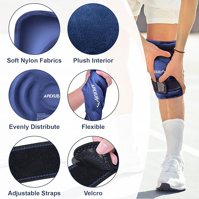 APEXUP Ice Pack for Knee Pain Relief, Large Reusable Wrap After Surgery - Image 2