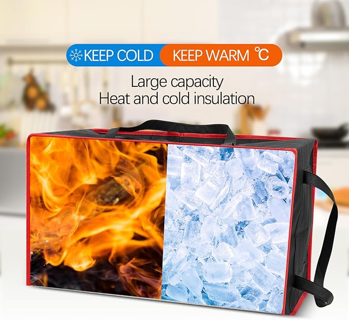 Maxcheck 2 Pcs Insulated Bags for Food Delivery XXXL Large Capacity Hot Grocery - Image 5