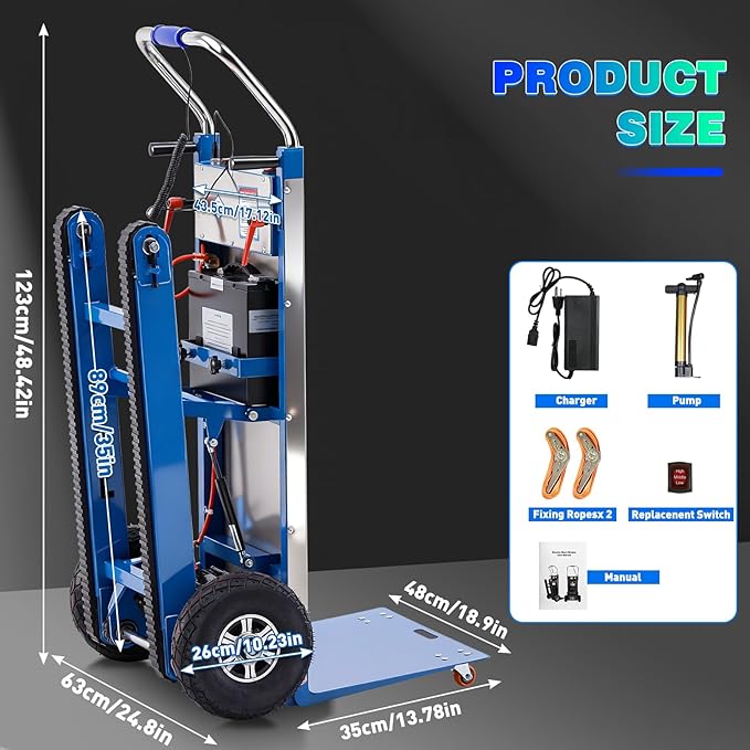 Electric Stair Climbing Hand Trucks Dolly Cart, 900lb Capacity Heavy Duty Stair - Image 4