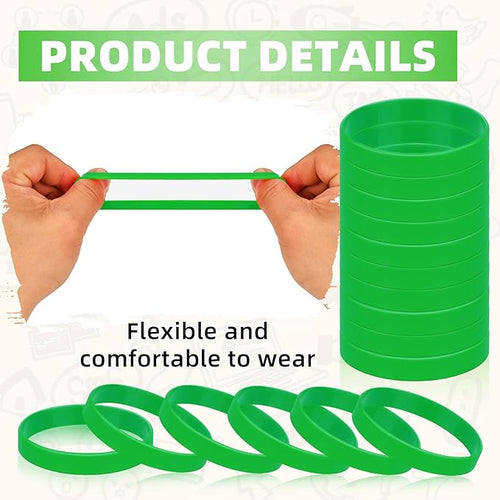 100pcs Rubber Wristbands, Blank Silicone Bracelets Gifts Supplies Rubber Wrist - Image 2