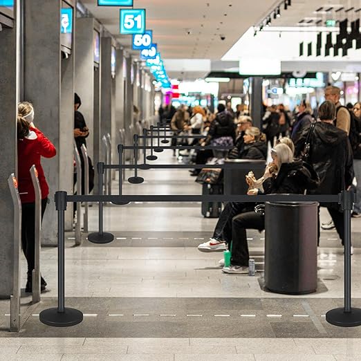 Crowd Control Stanchion Set of 2-Black Stanchions - Image 2