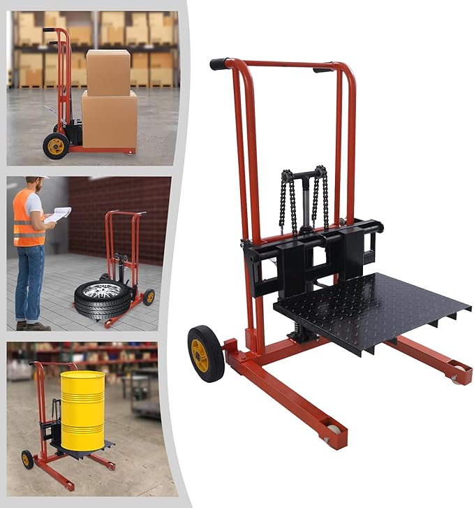 Hydraulic Material Lift 450 lbs Capacity, 36 Inch Lift Height Manual Stacker - Image 5