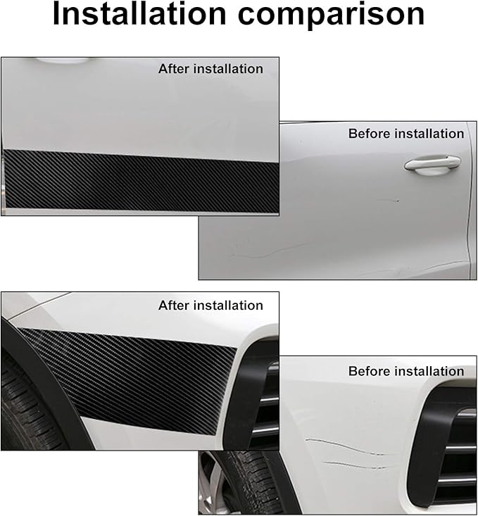 MYFAMIREA Car Door Edge Guards Carbon Fiber, 5D Gloss Black Vinyl Automotive - Image 4