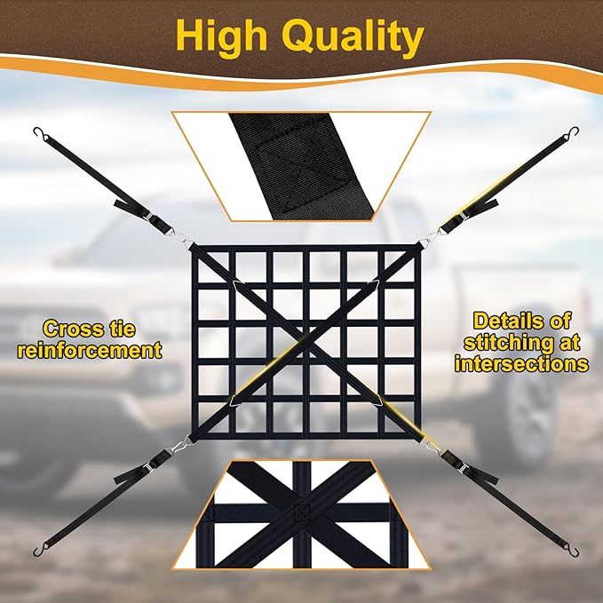 Cargo Net for Pickup Truck Bed, Heavy Duty 1100 lbs Capacity, Adjustable Cam - Image 5