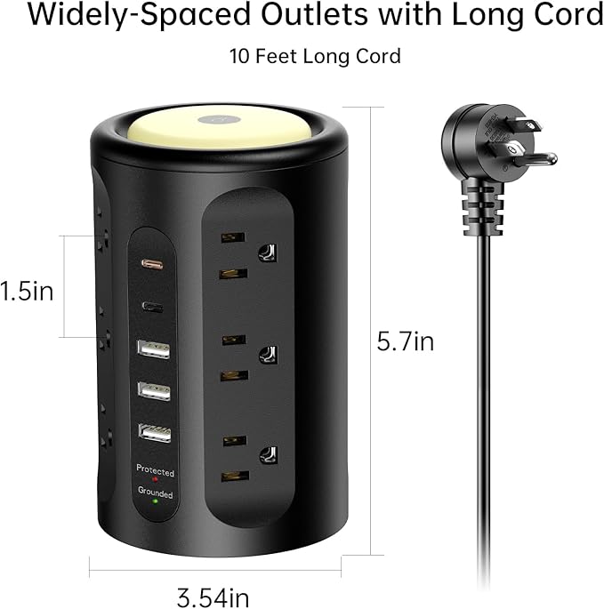 Surge Protector Power Strip Tower - Image 9