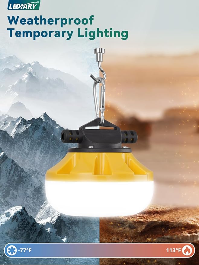 LEDIARY 50FT LED Construction String Lights, 50W 5000LM String Work Light - Image 6