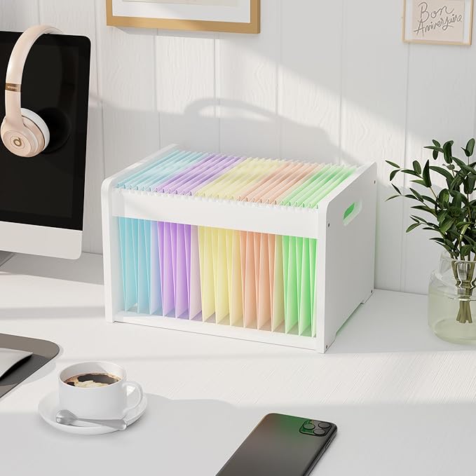Bamboo Hanging File Organizer, Office Desk File Organizer - Image 4