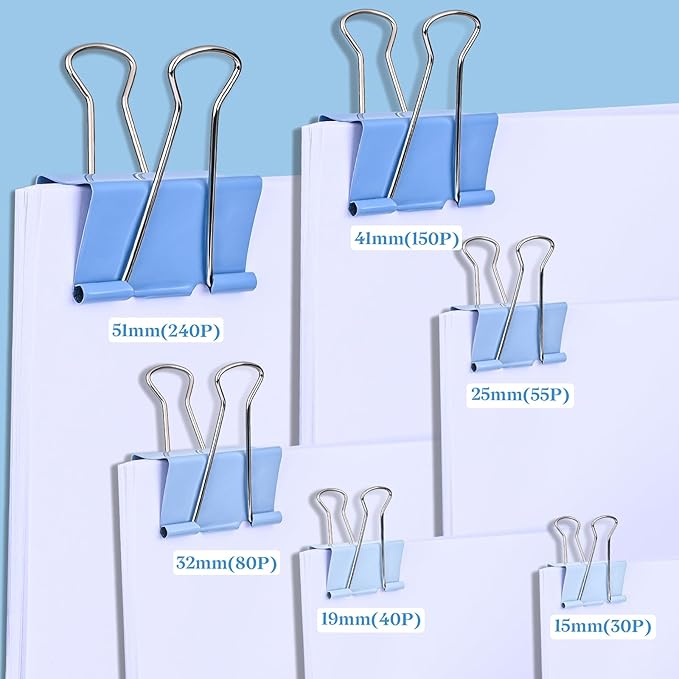 Temiary Aesthetic Binder Clips, Binding Paperwork Clamps - Image 5