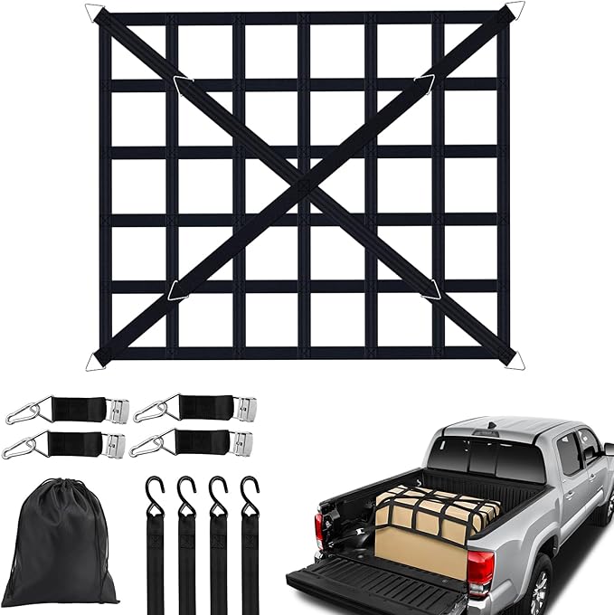Cargo Net for Pickup Truck Bed, Heavy Duty 1100 lbs Capacity, Adjustable Cam by Xishuihe