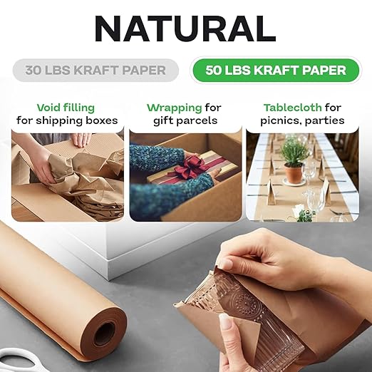 Brown Kraft Paper Roll 12" x 8640" - Image 3