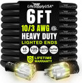 6ft Outdoor/Indoor Extension Cord 10/3 Gauge Ultra Heavy Duty 3 Prong SJTW by LifeSupplyUSA