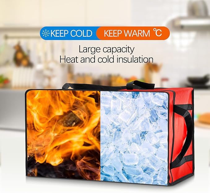 Maxcheck 6 Pcs Insulated Bags for Food Delivery XXXL Large Capacity Hot Grocery - Image 5