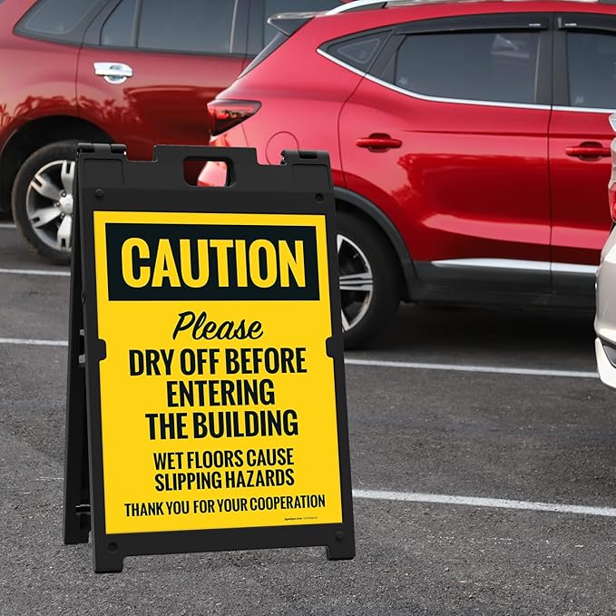 Caution Please Dry Off Wet Floor Sidewalk Sign Kit, 18x24 Inches, - Image 2