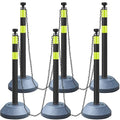 OrangeStar 6 Packs Traffic Delineator Post Cones, Expandable 40” Chain Safety by OrangeStar