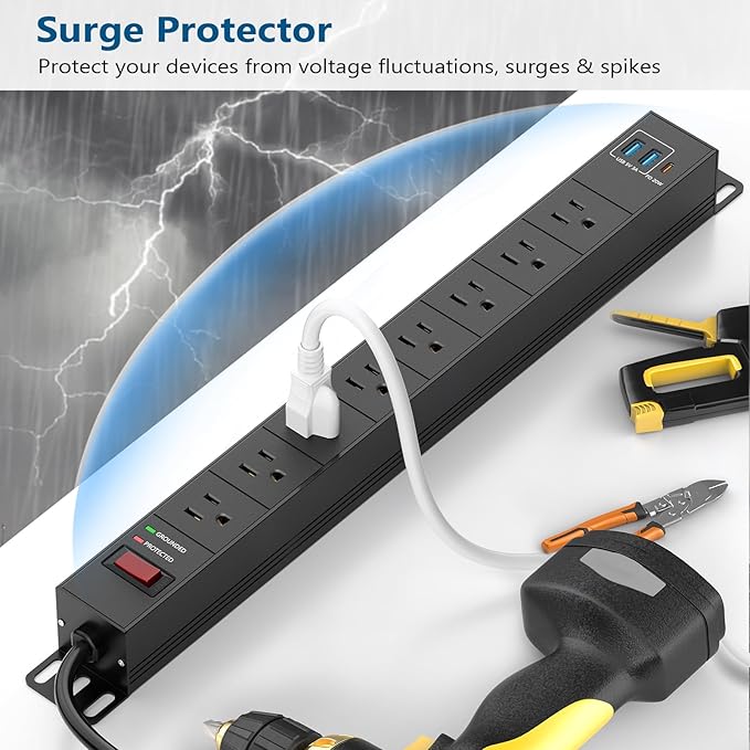 8 Outlet Heavy Duty Power Strip - Image 2