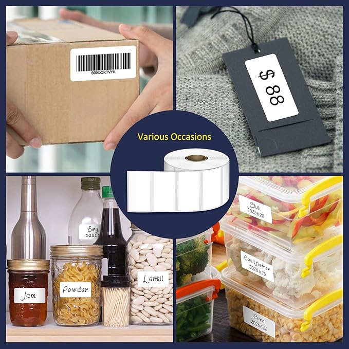 L LIKED 2" x 1" Direct Thermal Labels, Permanent Adhesive Barcode Adress Labels - Image 8