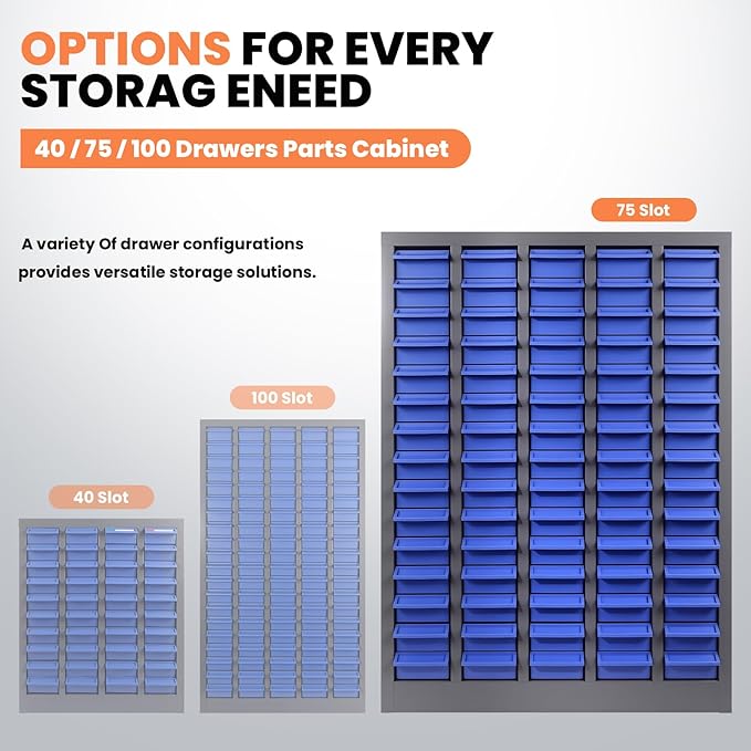 75 Drawers Bolt and Nut Tool Storage Cabinet, Large Capacity Parts Organizer - Image 8