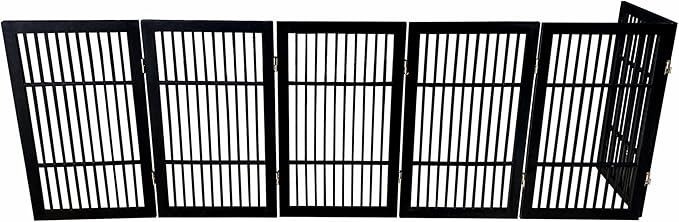 Pet Dog Gate Strong and Durable Freestanding Folding Acacia Hardwood Portable - Image 8