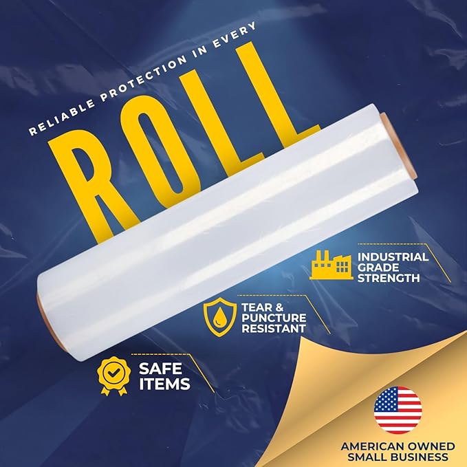 Industrial Stretch Film Wrap – 18" x 1000 FT x 80 Gauge, 1 Roll Heavy Duty - Image 2