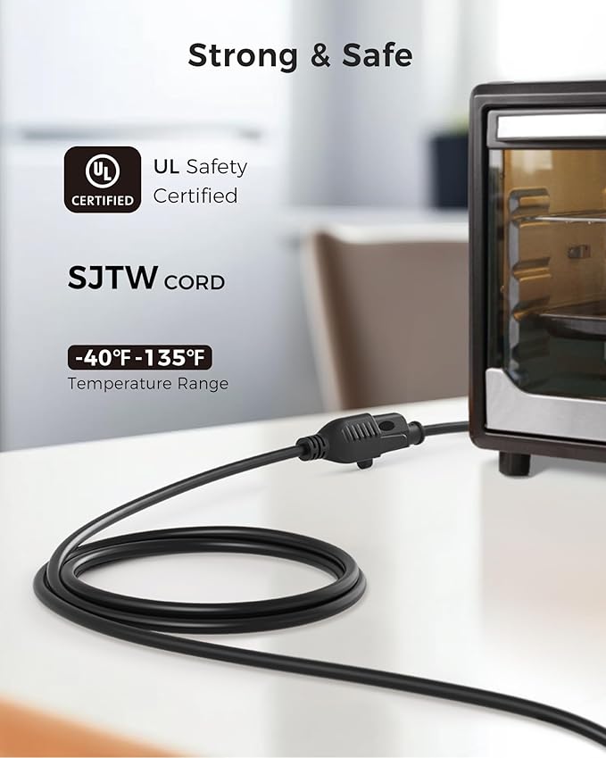 Cable Matters 2-Pack 16 AWG Heavy Duty 13A Short Power Extension Cord - 1ft - Image 3