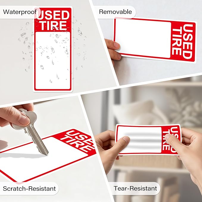 400 Pcs Used Tire Stickers 2.75" x 6" Large Sale Price Tags & Inventory Stickers - Image 4