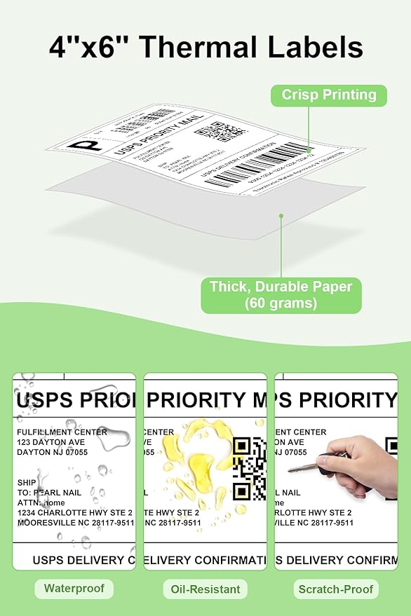 4x6 Thermal Labels, Razuvo Printable Shipping Labels - Image 3