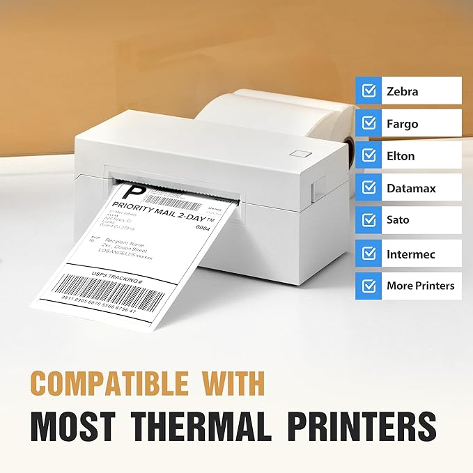 Fanfold 4" x 6" Direct Thermal Labels 2000 Thermal Printer Paper 4 Stacks - Image 8
