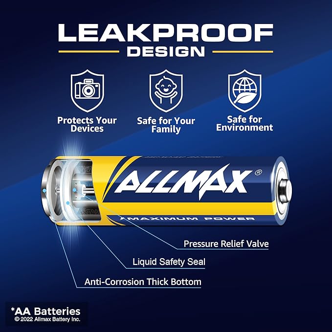 Allmax AA Maximum Power Alkaline Double A Batteries – Ultra Long-Lasting - Image 4