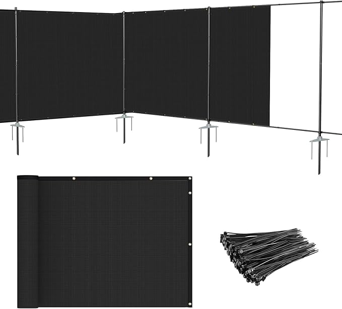 Patio 5' x 71' Outdoor Privacy Screen Freestanding Temporary Fence Panels Net by Patio