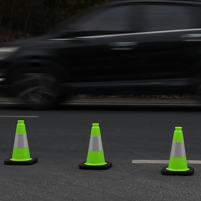 OrangeStar 8 Pack 12" Green Traffic Safety Cones, PVC Parking Construction - Image 3