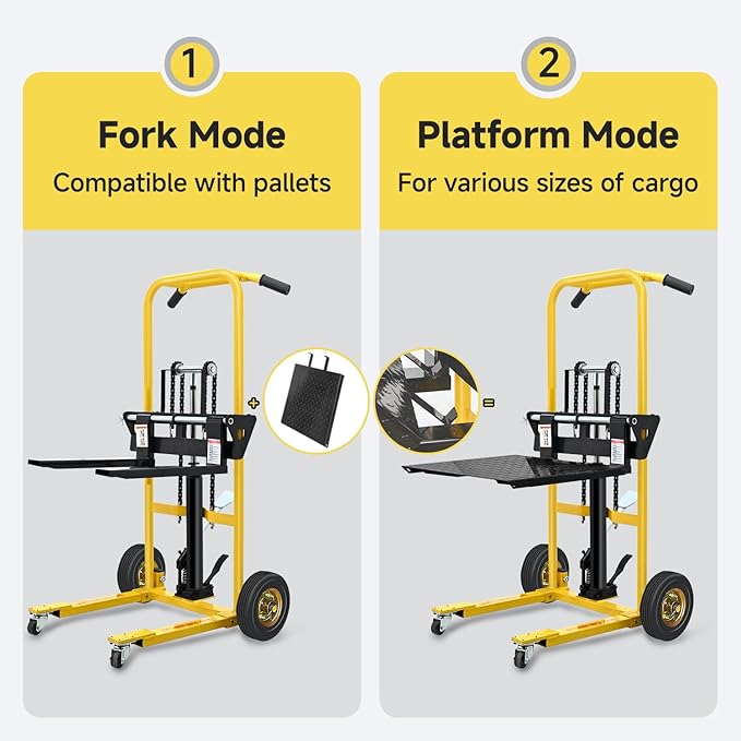 Hydraulic Material Lift, Pallet Jack Table Cart- 480-Lb. Capacity, 35in Lift. - Image 3