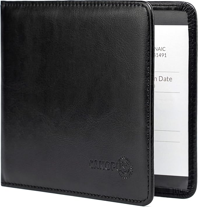 CANOPUS Car Registration and Insurance Holder, PU Leather Card Holder, Vehicle by CANOPUS