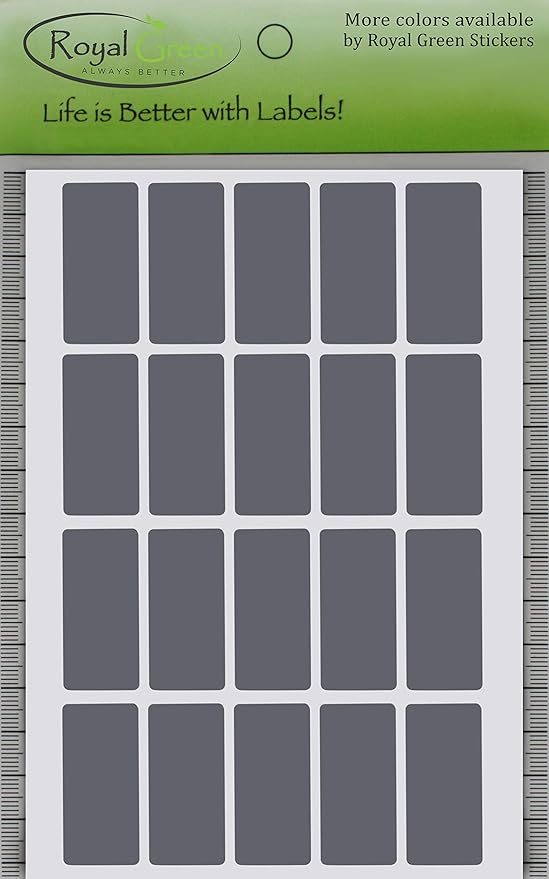 Royal Green Permanent Adhesive Sticker Label Rectangles in Grey 1.57 inch x - Image 4