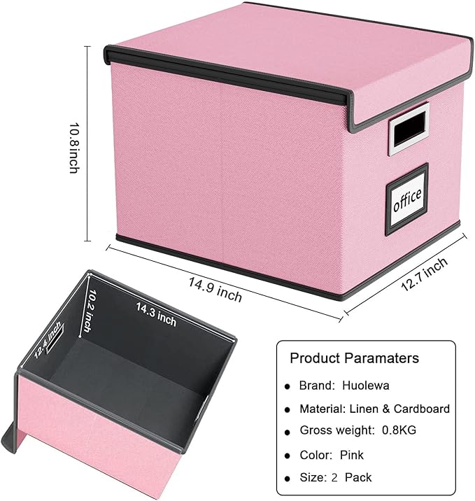 Huolewa Collapsible File Storage Organizer Boxes - Image 6