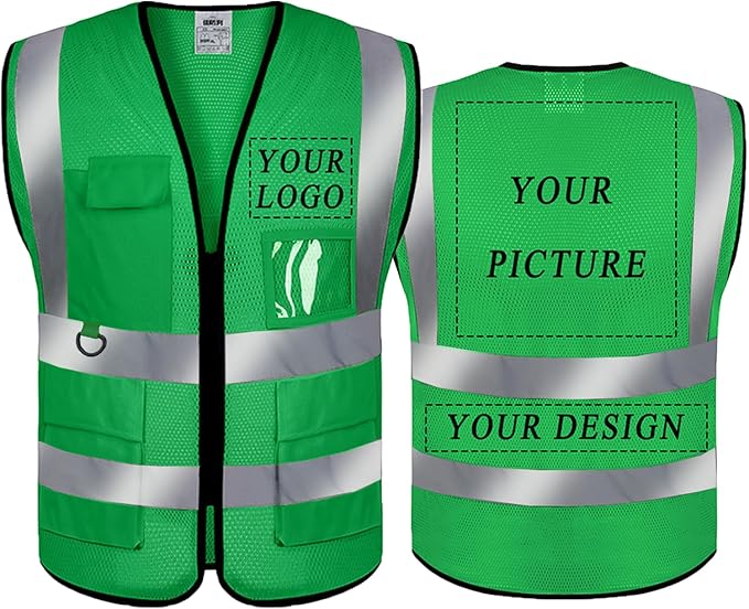 BeautyWill Custom Safety Vest Logo Class 2 High Visibility Reflevtive Vest by BeautyWill
