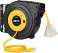 DEWENWILS Retractable Extension Cord Reel, 50FT Power Cord Reel by DEWENWILS
