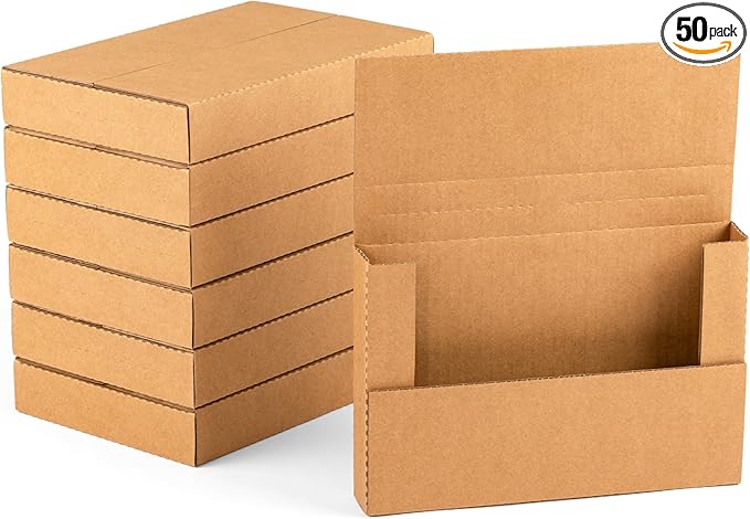50 Pack 9x6x1.3 inch Small Shipping Boxes by PackwithEase