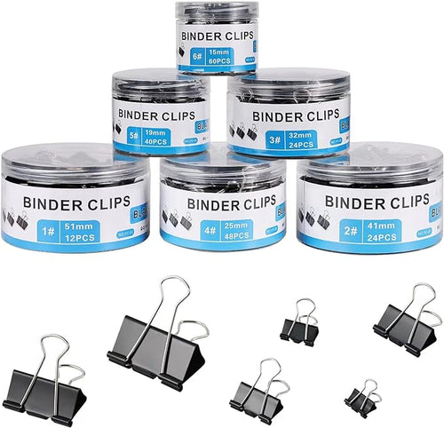 208 PCS Binder Clips Paper Clamps Assorted Sizes, Metal Paper Binder Clip by EFOK