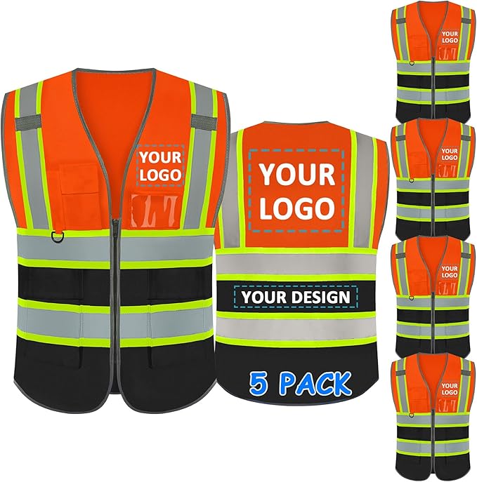 BeautyWill Custom Logo Safety Vest Class 2 High Visibility Reflective Vest by BeautyWill