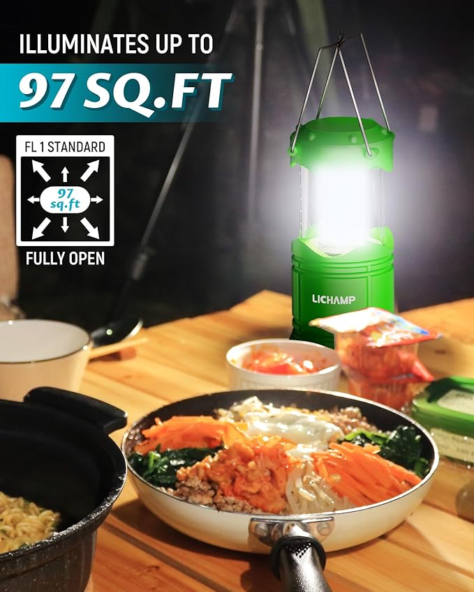 Lichamp 4 Pack LED Camping Lanterns, Battery Powered Camping Lights LED - Image 3