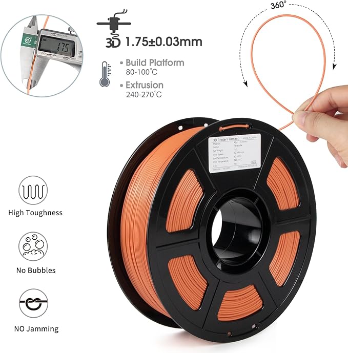 iSANMATE ASA Filament 1.75mm Terracotta 1KG, UV & Weather Resistant 3D Printer - Image 2