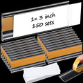 Yexiya 150 Pieces 3 x 1 Inch Clear Plastic Self Adhesive Label Holders Clear by Yexiya