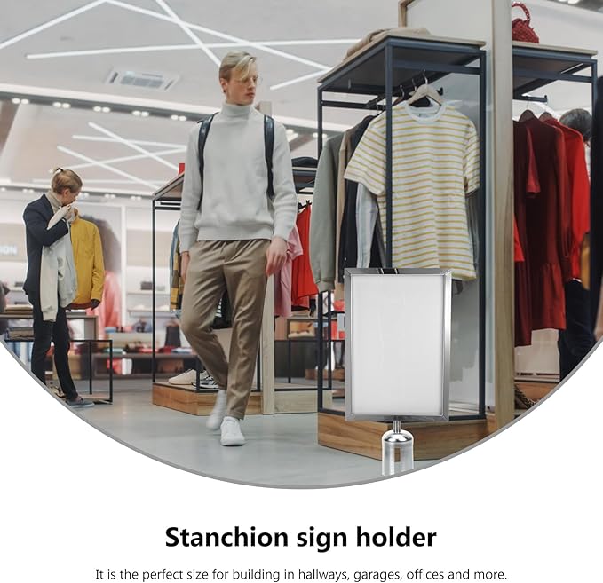 VICASKY Stanchion Sign Holder Queue Barrier Crowd Control Barriers Retractable - Image 8
