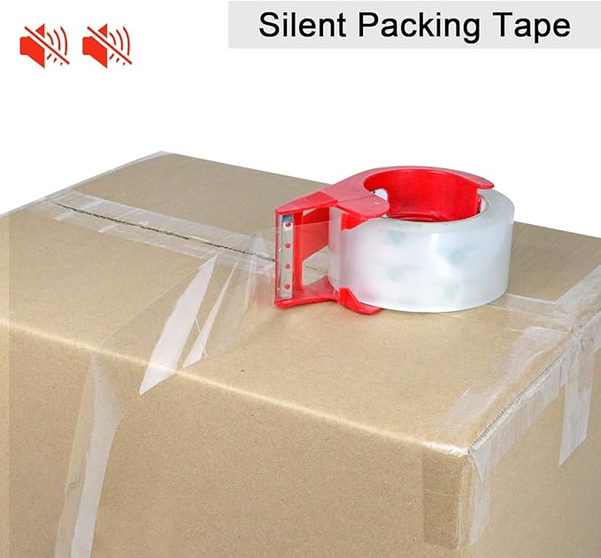 BOMEI PACK Clear Silent Packing Tape 18 Rolls, NO Noise Quiet Tape Refill Rolls - Image 4