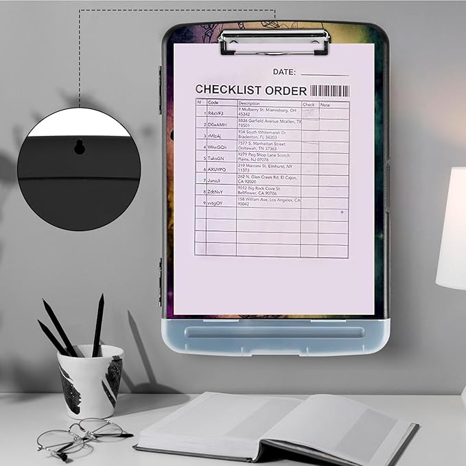 Clipboard with Storage, Heavy Duty Plastic Storage Clipboard with Low Profile - Image 4