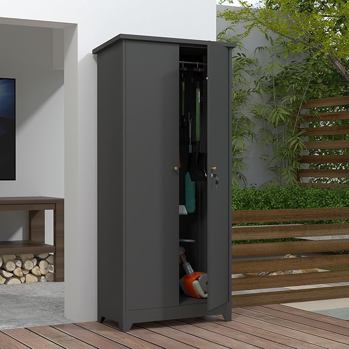 LUCYPAL Outdoor Storage Cabinet Waterproof, Metal Storage Shed - Image 8