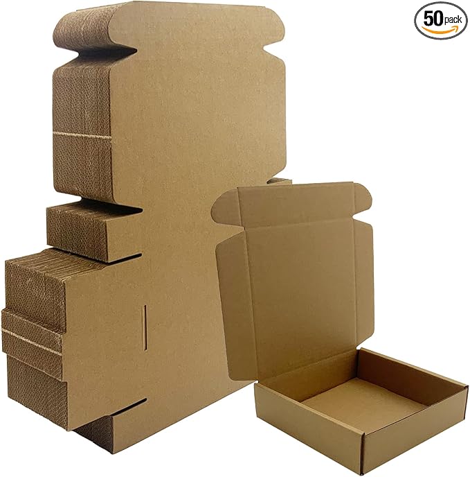 6x6x1.5 inch Small Shipping Boxes 50 Pack by Unknown